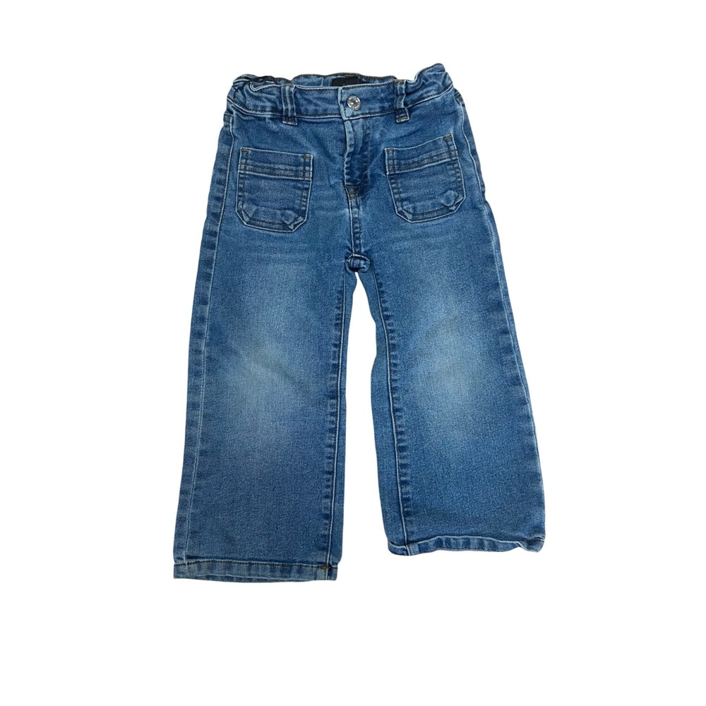 7 For All Mankind Kids Blue Straight Leg Denim Jeans Size 2T Adjustable Waist